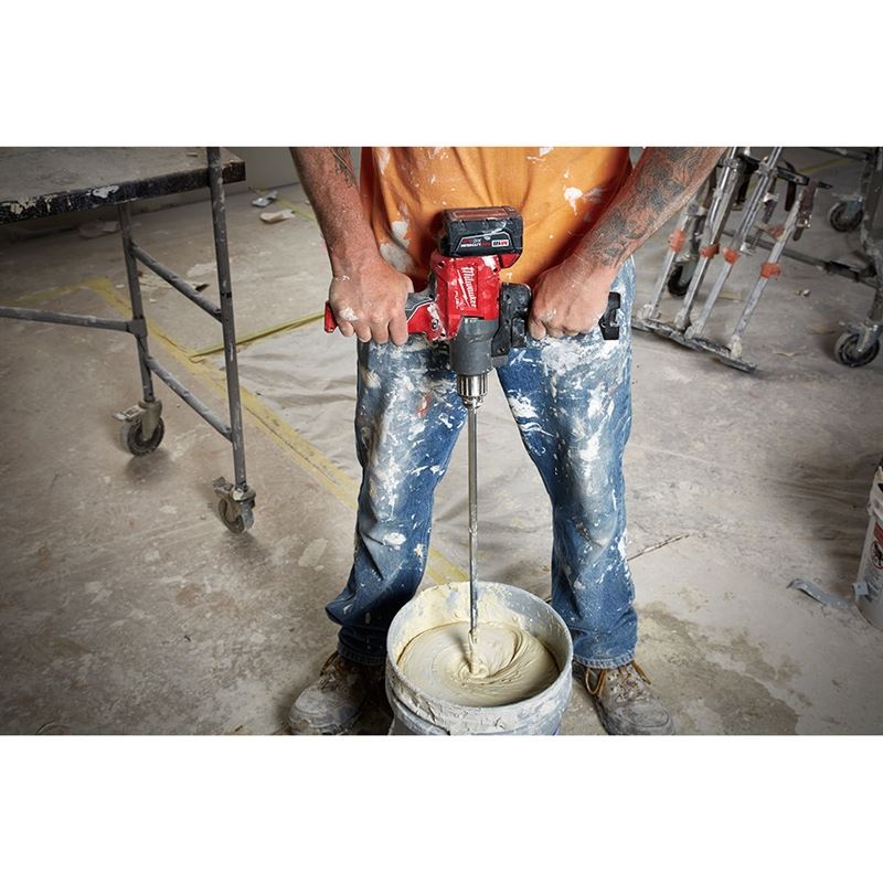 M18 FUEL 18V Brushless Cordless Mud Mixer with 180° Handle Kit - Powerful Lithium-Ion Battery for Drywall, Concrete & Plaster Mixing - Ideal for Construction & DIY Projects
