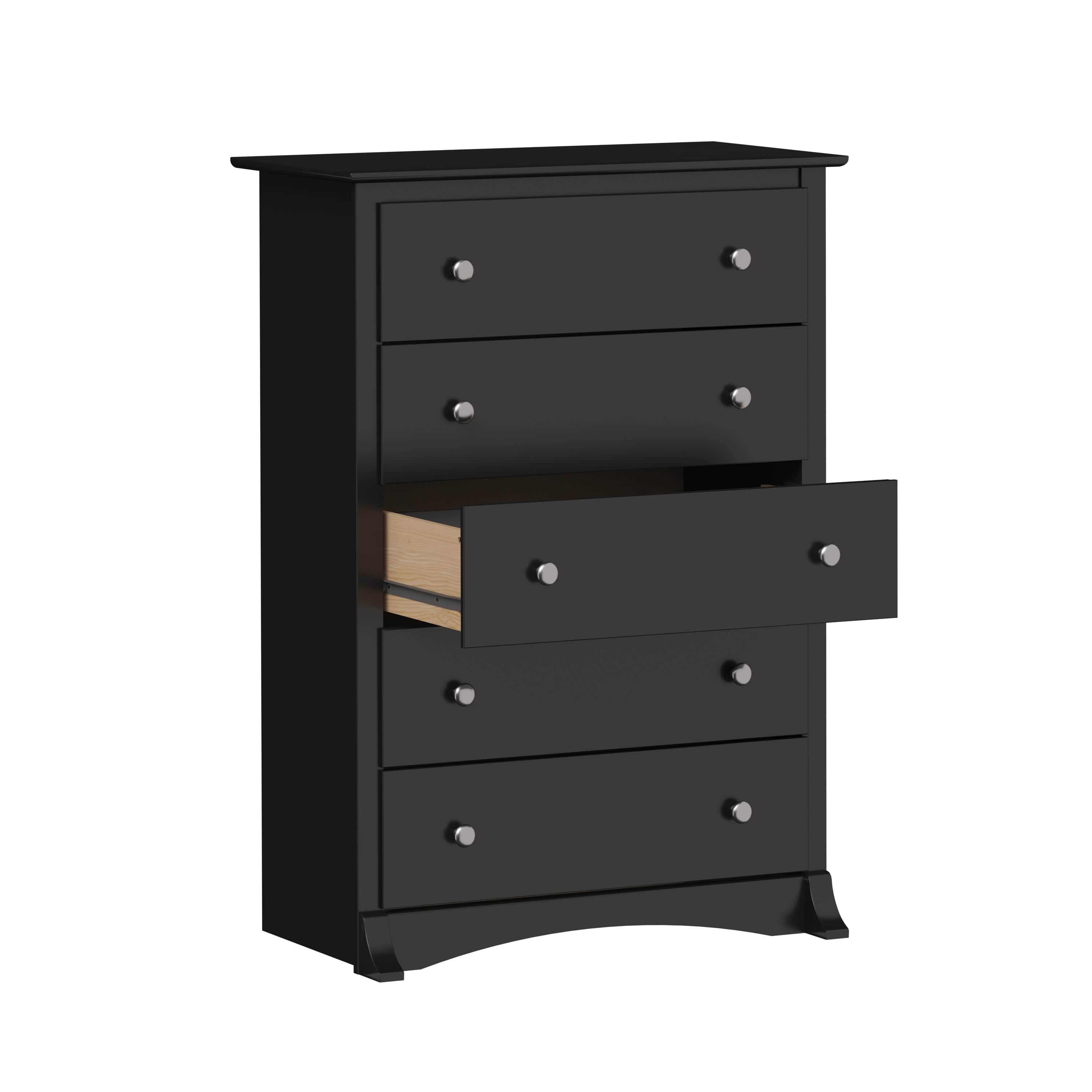 Sonoma 5-Drawer Dresser Chest - White, Black, Gray, Blue & Beige | Bedroom Storage Organizer for Clothes & Accessories