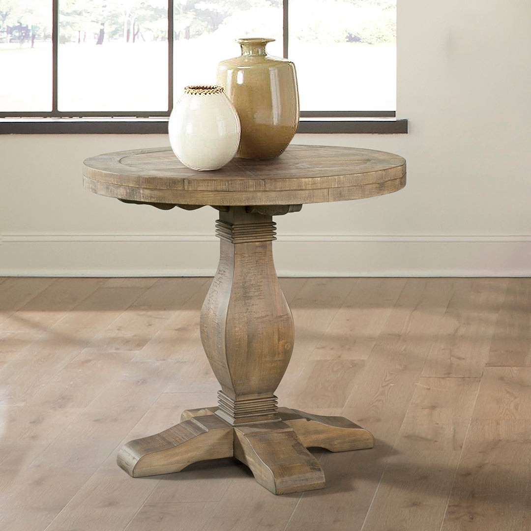Napa Round End Table - Modern Side Table for Living Room, Bedroom & Office - Small Accent Table with Sturdy Metal Base - Perfect for Coffee, Books & Decor
