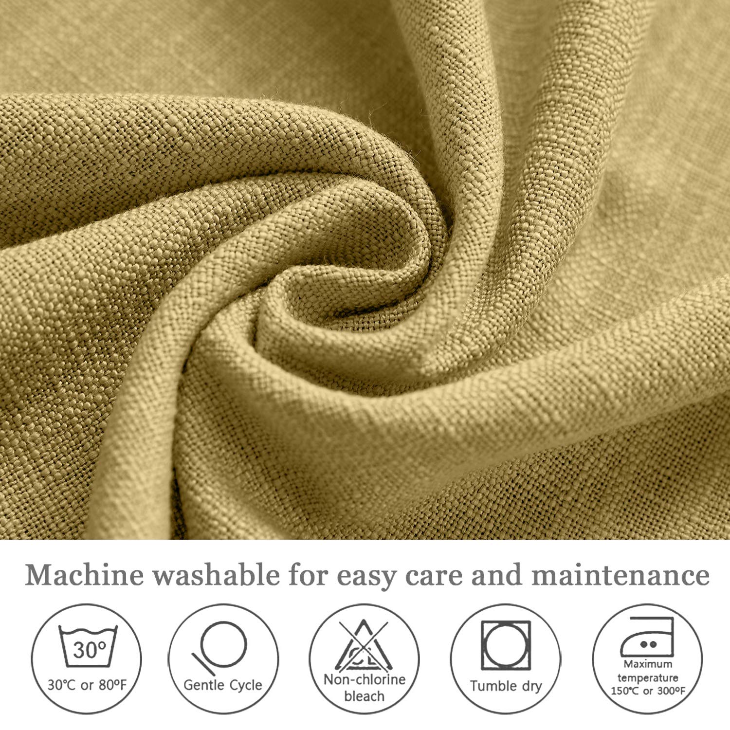Thermal Insulated Extra Wide Linen Curtains - 120