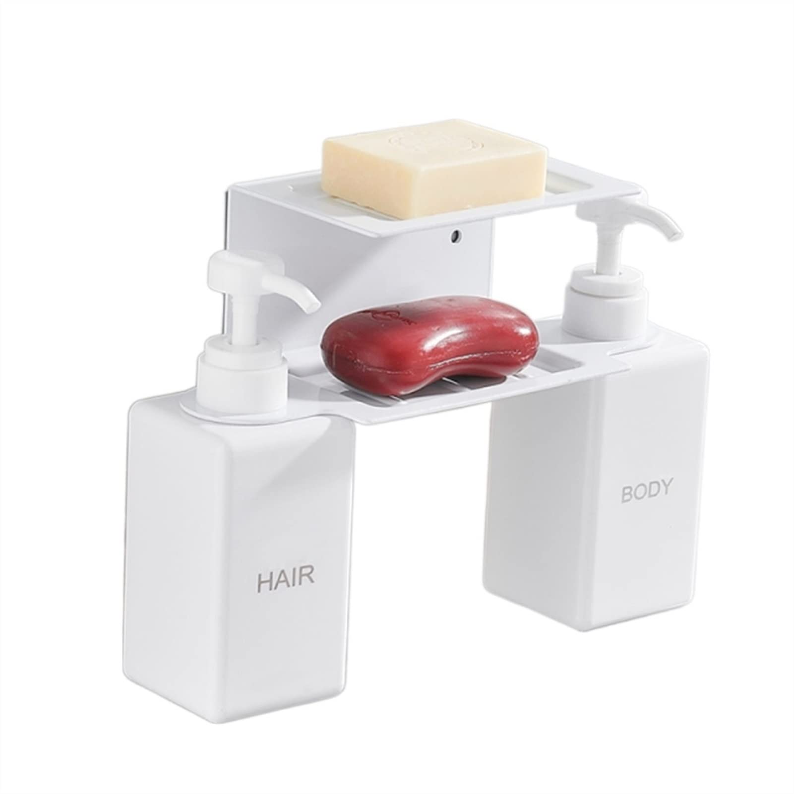Automatic Soap Dispenser 450ml - Wall Mounted Double Soap Dispenser for Kitchen & Bathroom - Refillable Liquid Soap, Shower Gel, Detergent & Shampoo Dispenser - White - Perfect for Hotels, Homes & Commercial Use