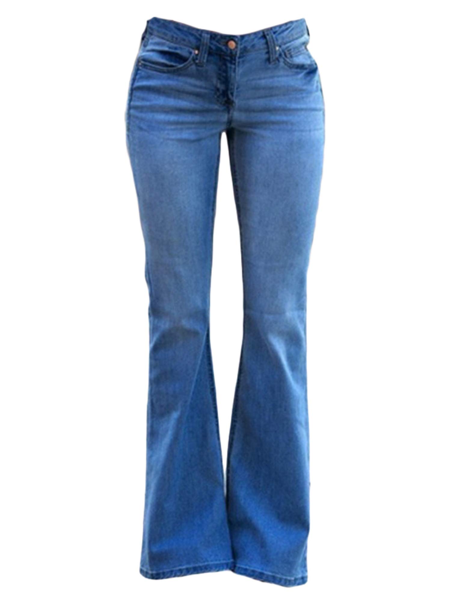 Andongnywell Women's Plus Size Mid-Rise Wide Leg Flared Jeans - Stretchy Bell Bottom Denim Pants for Curvy Women | Comfortable & Stylish for Casual Wear, Office & Night Out
