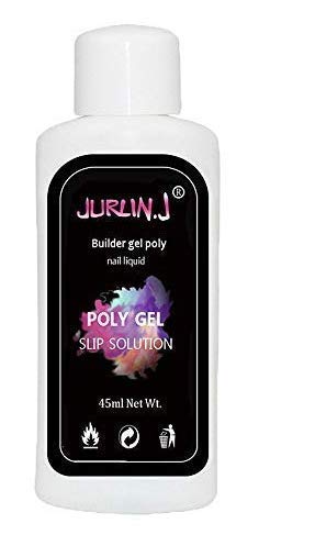 45ml Poly Gel Nail Liquid Slip Solution for Acrylic Builder Gel & Nail Extensions - Soak Off Solution for Shaped Nails | Perfect for Salon Professionals & DIY Manicures at Home