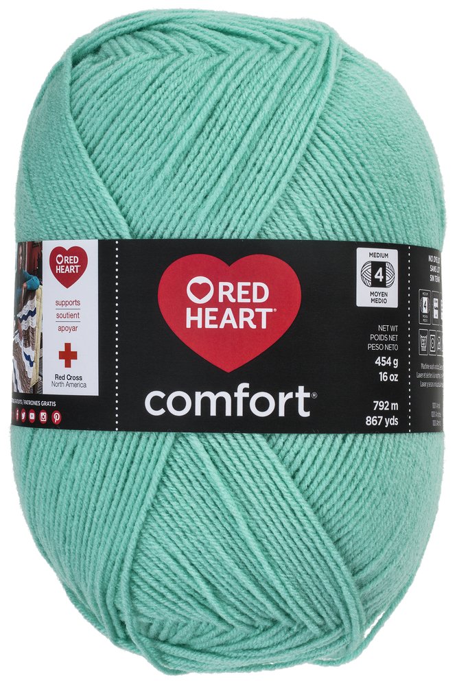 Red Heart Comfort Yarn - Soft Mint Green Knitting & Crochet Yarn for Blankets, Scarves & DIY Crafts | Premium Acrylic Fiber for Comfortable Handmade Projects