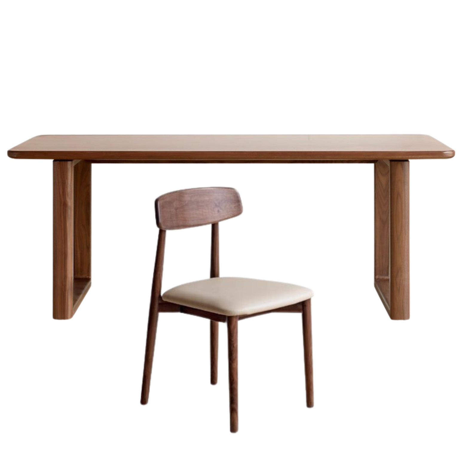 Solid Oak, Ash & Black Walnut Large Dining Table - Rustic Farmhouse Style Wooden Dining Room Table for Family Gatherings & Dinner Parties