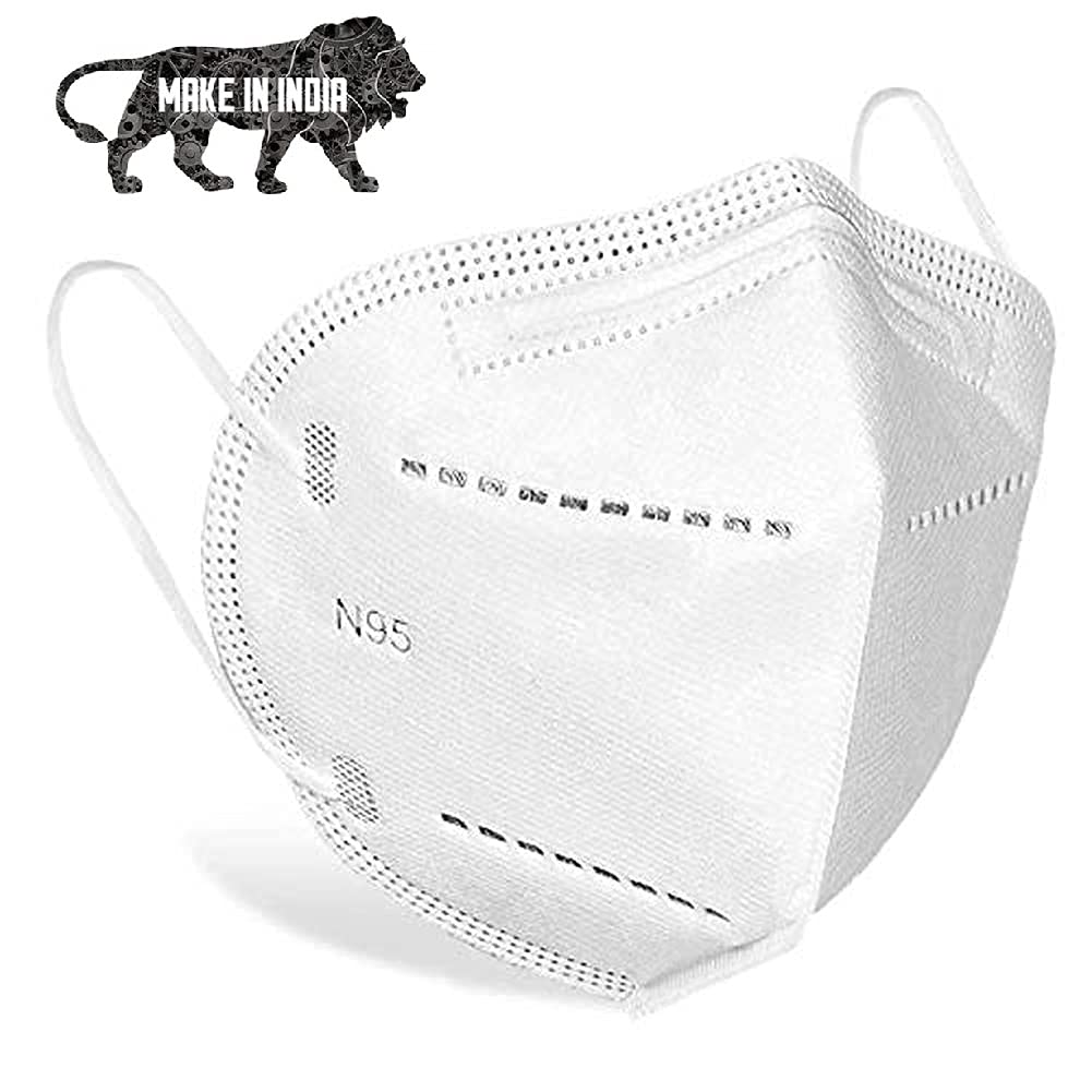 Premium N95 Face Mask Reusable & Washable - 6-Layer Protection with Adjustable Nose Clip - CE, ISI & FDA Certified - Breathable Non-Woven Fabric for Daily Use - Perfect for Work, Travel, and Public Safety Protection