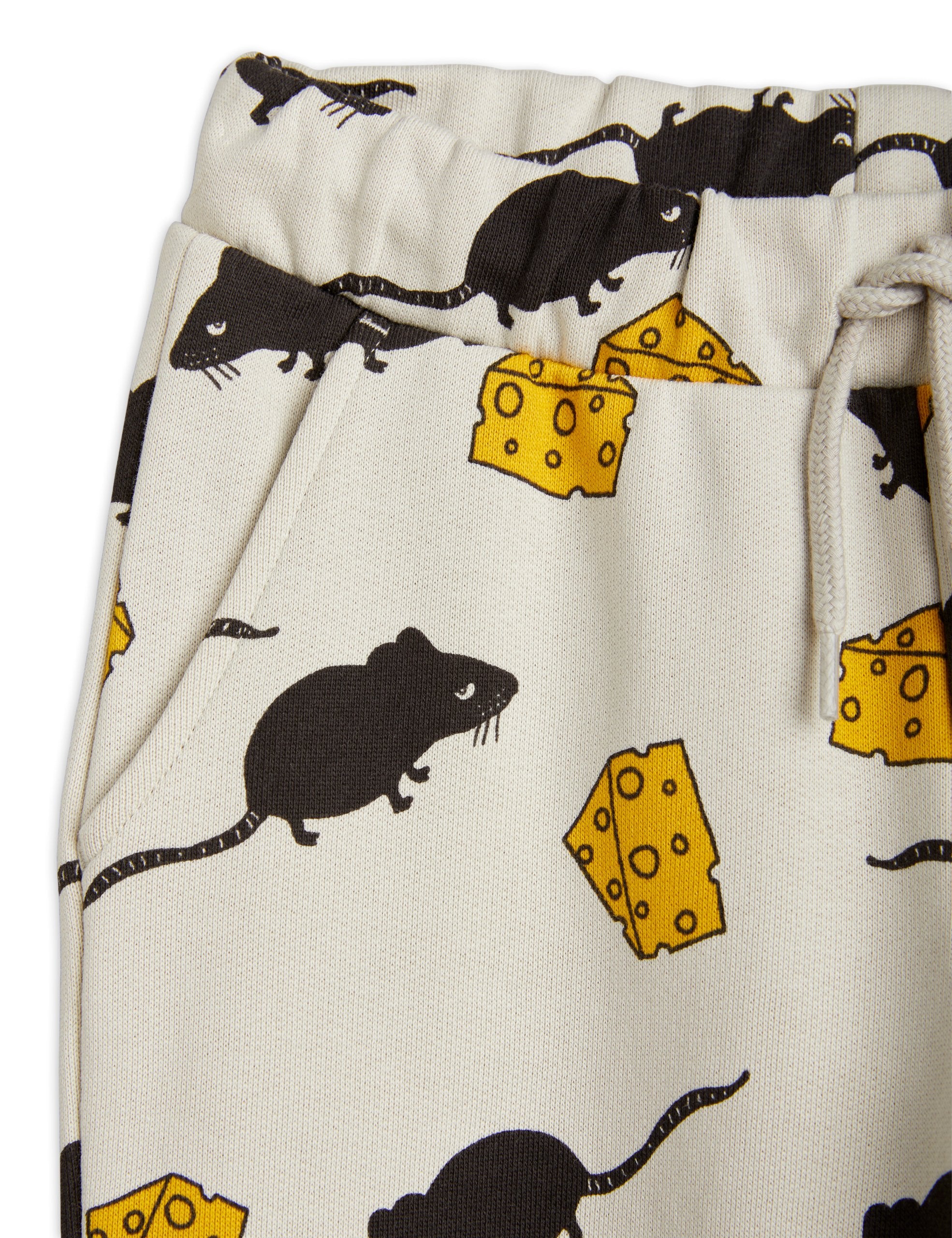 Mini Rodini Mouse Print Sweatpants for Kids - Soft & Comfortable Fleece Joggers for Playtime & Lounging