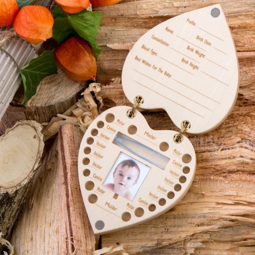 Personalized Baby Tooth Box - Wooden Keepsake Organizer for Baby Teeth | Unique Baby Shower Gift Idea | First Tooth Memory Box & Milestone Keepsake