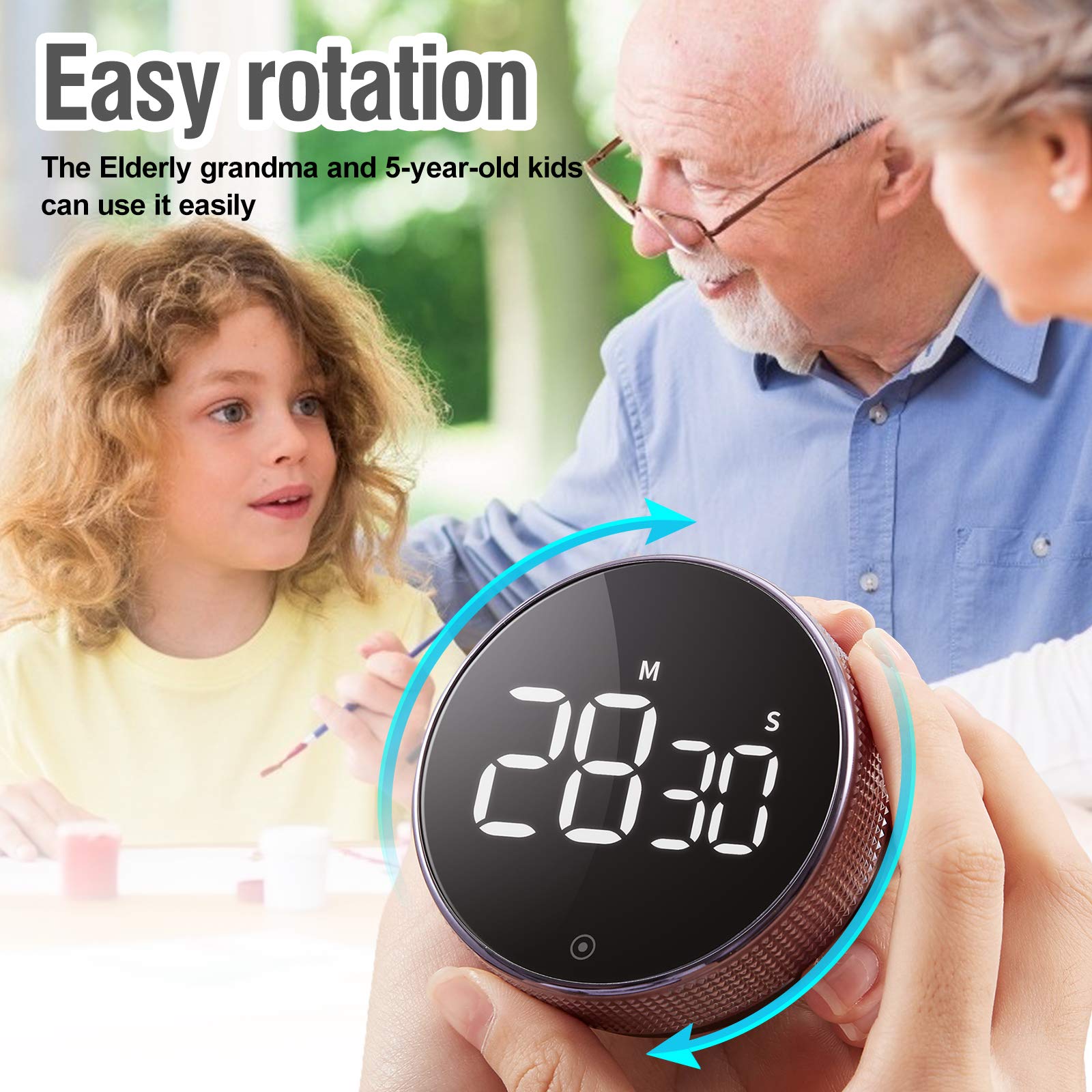 Digital Magnetic Timer for Kitchen Cooking, Shower, Study - LED Countdown Stopwatch with Alarm Clock | Perfect for Baking, Workouts & Time Management