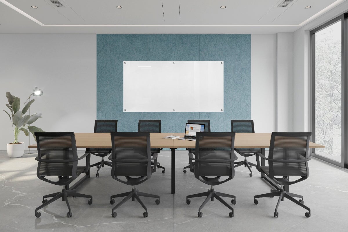 Echo Wall Cover with Integrated Glassboard - 3000x2800mm Whiteboard for Office & Home - Perfect for Meetings, Presentations & Creative Brainstorming