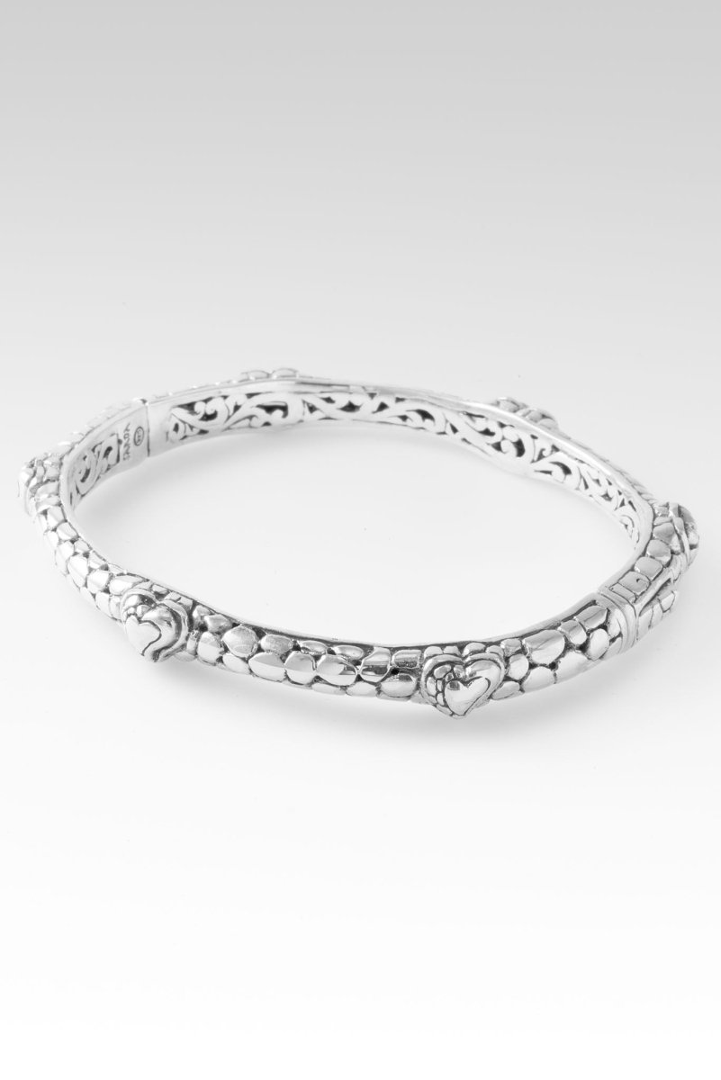 Love Never Fails Heart Bangle™ - Sterling Silver Watermark Bracelet for Women | Romantic Gift for Anniversary, Valentine's Day & Special Occasions