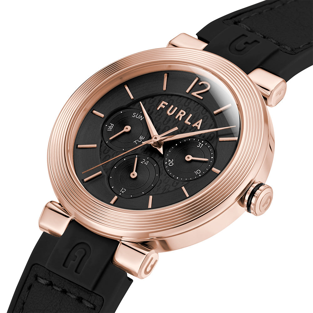 Furla Block WW00011002L3 Women's Black Leather Watch - Stylish & Multifunctional Timepiece for Everyday Wear, Office & Special Occasions