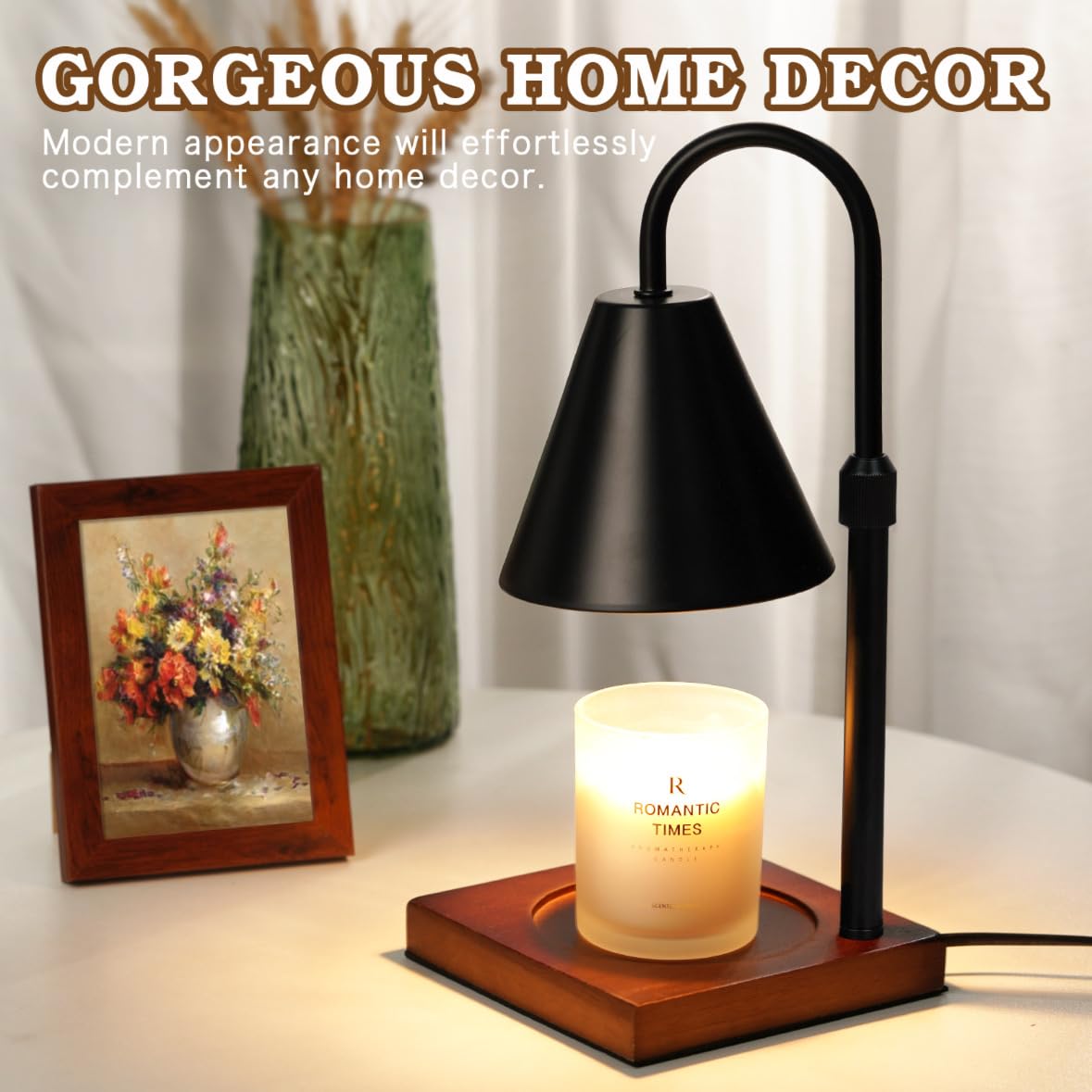 Modern Dimmable Candle Warmer Lamp with Timer - Adjustable Wax Melt Warmer for Home Decor, Perfect Birthday Gift for Women & Mom - Creates Cozy Ambiance in Living Room, Bedroom, or Office
