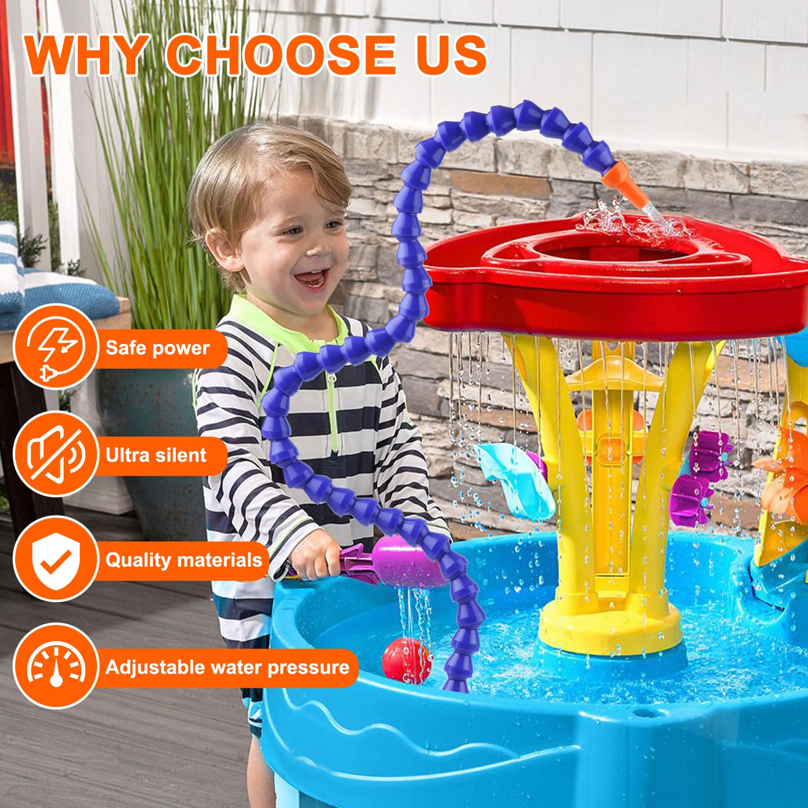 **Outdoor Water Table Pump for Kids - Sand & Water Play Set with Splash Pipe, Summer Toddler Activity Toy for Backyard, Pool & Beach Fun**