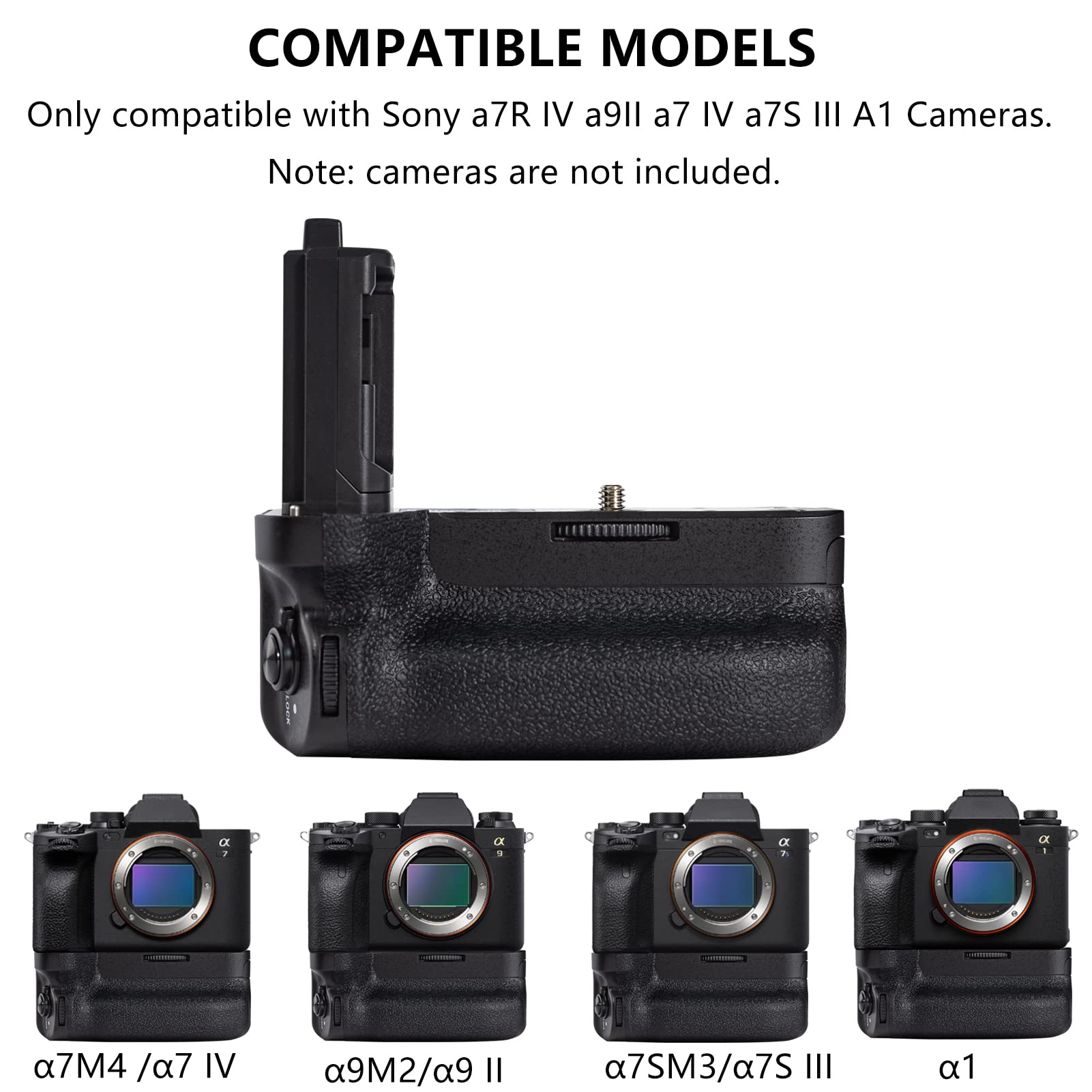 VG-C4EM Battery Grip for Sony A7R V/A7R IV/A9 II/A7 IV/A7S III/A1 Cameras - NP-FZ100 Replacement Vertical Grip | Perfect for Wedding, Travel & Outdoor Photography