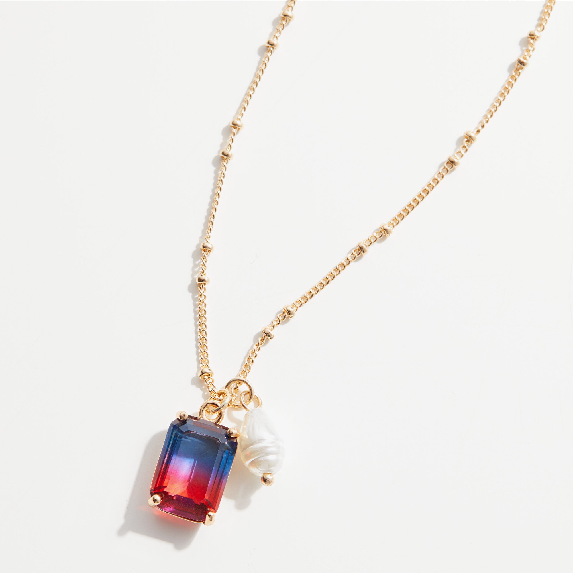 Elegant Crystal and Pearl Duo Charm Necklace for Women - Perfect for Weddings, Anniversaries & Special Occasions