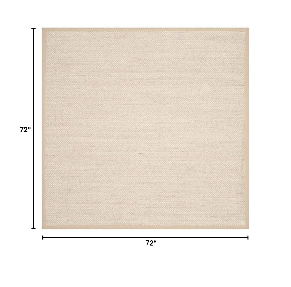 SAFAVIEH Natural Fiber Collection 6' Round Area Rug - Marble & Linen with Sisal Border, Easy Care Indoor Rug for High Traffic Areas, Perfect for Living Room, Bedroom, Dining Room & Home Office (NF143B)