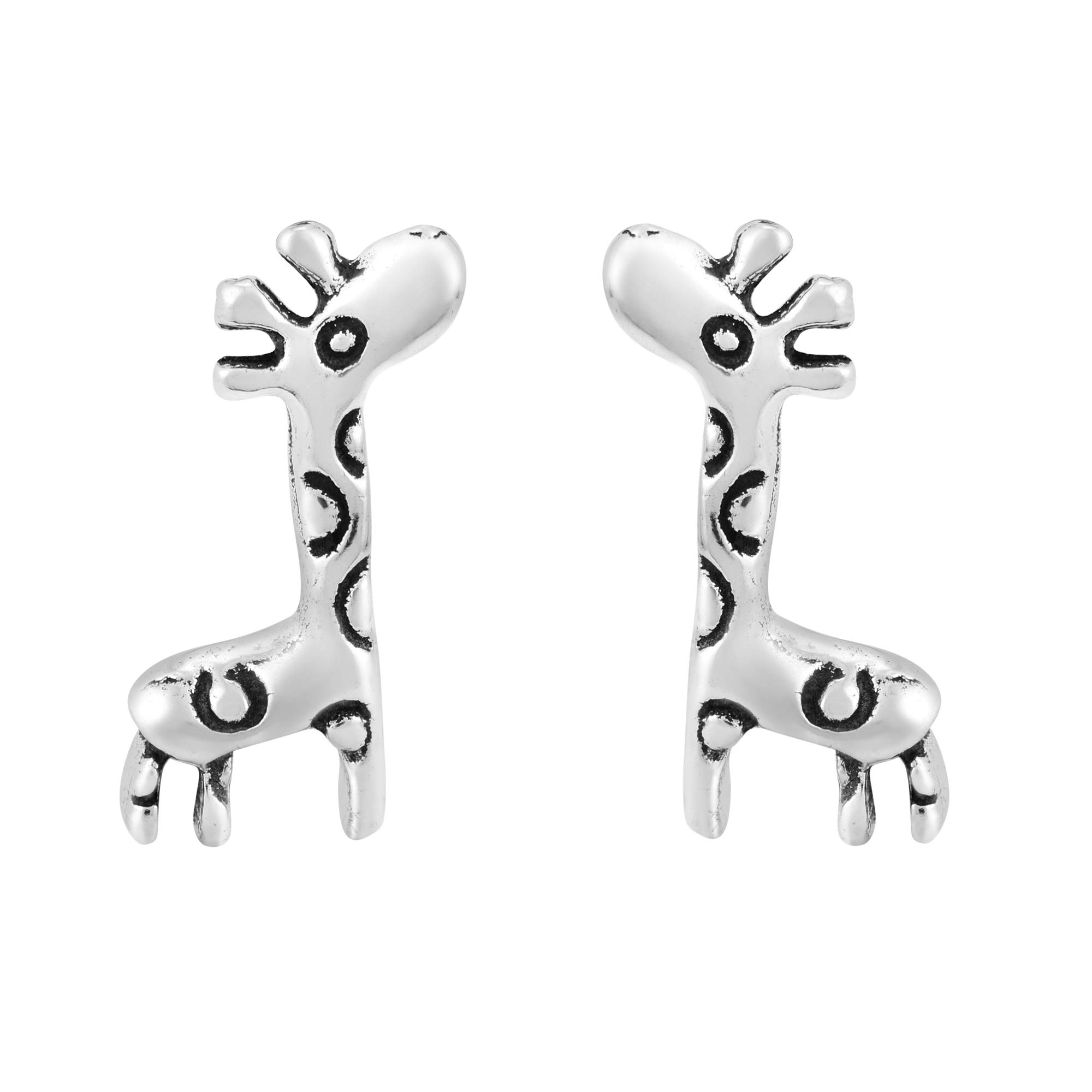 AeraVida .925 Sterling Silver Giraffe Stud Earrings for Women | Cute Animal Jewelry Gift | Perfect for Casual Wear, Office & Special Occasions