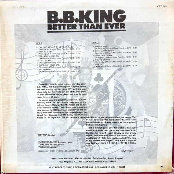 B.B. King Blues Music Album - Authentic Blues Collection for Music Lovers | Perfect for Relaxation, Road Trips & Gift Giving