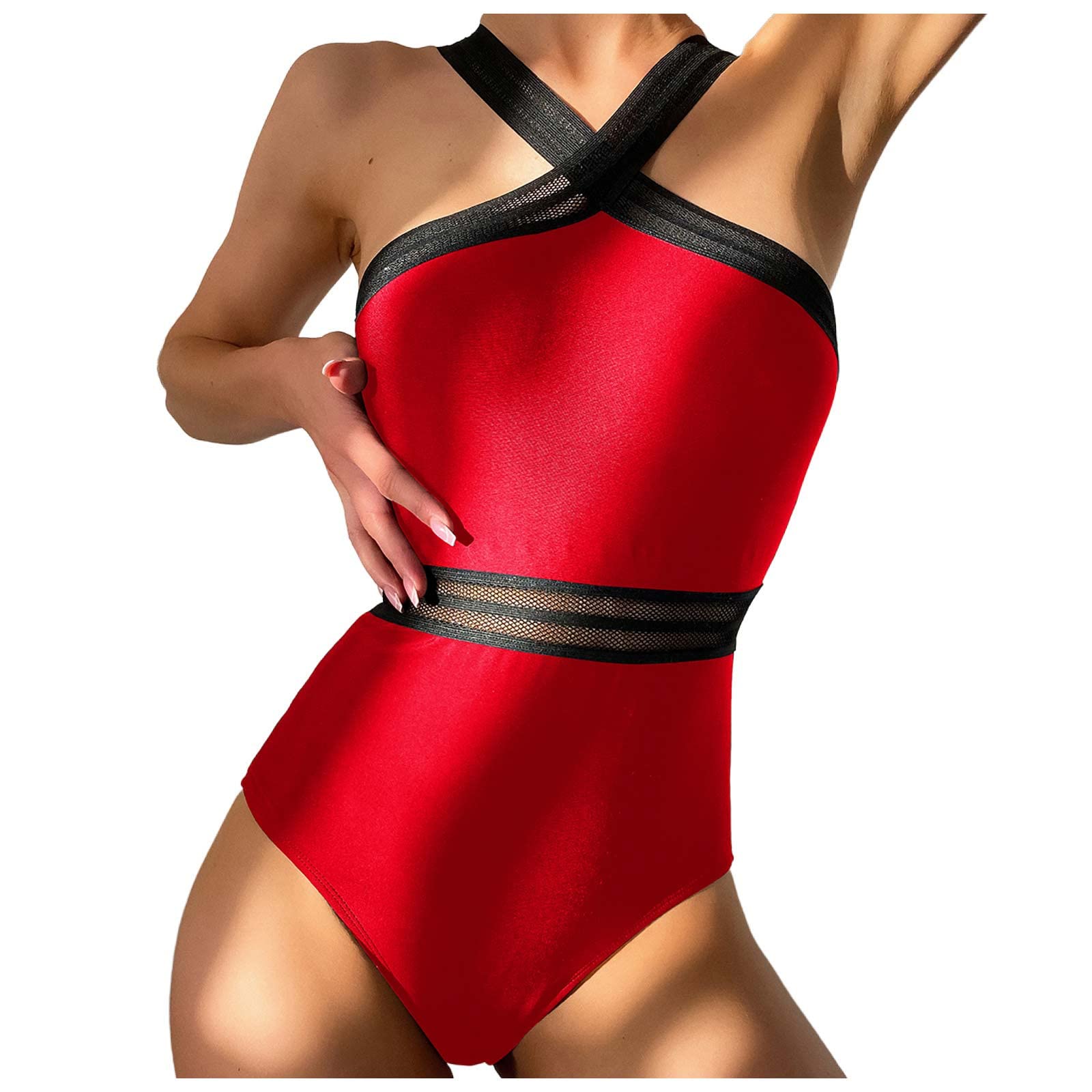 NAMTYQX Women's Crisscross One Piece Swimsuit - Tummy Control Bathing Suit with Front Crossover Design | Perfect for Beach Vacations, Pool Parties & Summer Getaways