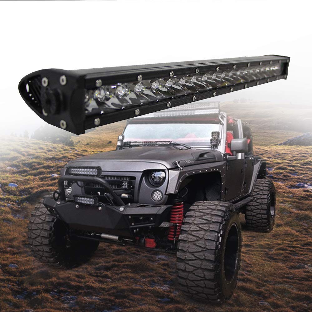 36 Inch 180W LED Light Bar - Single Row Spot Flood Combo Beam, 3D LED Driving Fog Lamp for Off Road, UTE, ATV, UTV, SUV, Boat & Trucks - IP68 Waterproof Work Lights - Perfect for Night Driving, Camping & Outdoor Adventures