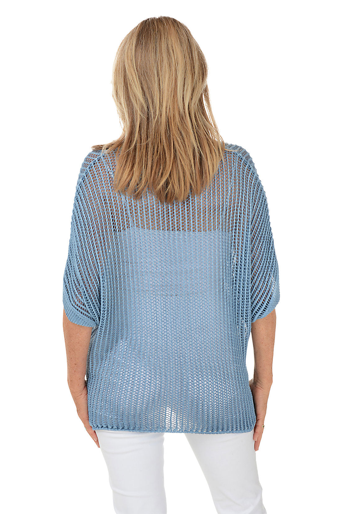 Open Knit Short Sleeve Sweater for Women - Lightweight Summer Cardigan - Perfect for Beach Cover Up, Casual Outfits & Layering