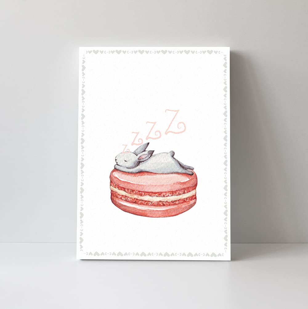 TJ Originals - Adorable Bunny Canvas Wall Art for Baby Boy or Girl Nursery - Cute Playroom Decor - Unique New Mom Gift - Baby Rabbit Nursery Painting - Perfect New Baby Gift (12x16, Sleeping Bunny) - Ideal for Nursery Walls, Baby Showers & Children's Room Decor