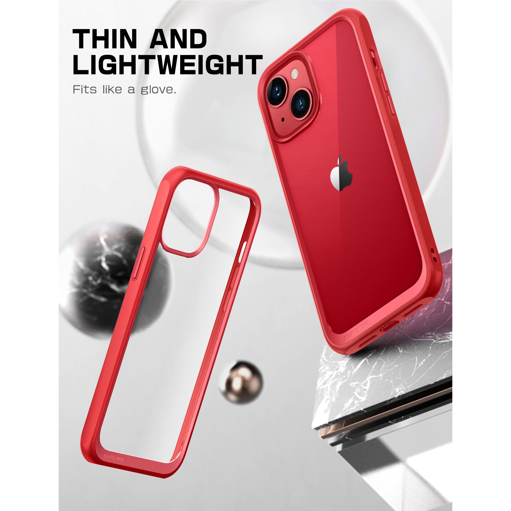 iPhone 14 Case 6.1 Inch - Unicorn Beetle Style Slim Clear Protective Cover with Shock Absorption in Red | Perfect for Everyday Use, Travel & Outdoor Activities