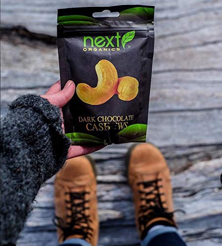 Organic Dark Chocolate Covered Nuts Variety Pack - Almonds & Cashews (4 oz, Pack of 4) | Healthy Snacks for Office, Gifts & Parties | Gluten-Free Vegan Treats
