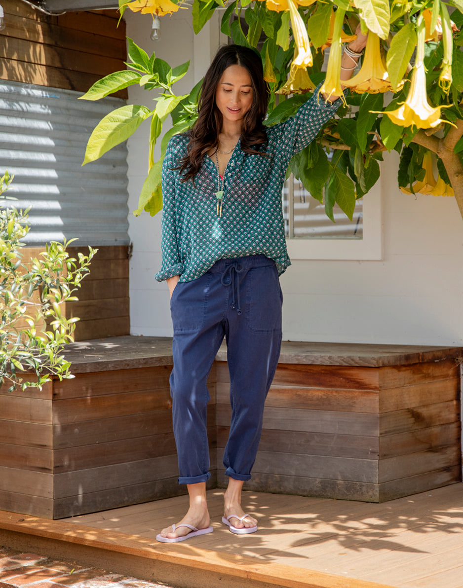 Dylan Gauze Shirt: Handmade Sanganeri Print Cotton Top for Women | Lightweight Summer Blouse | Perfect for Beach, Vacation & Boho Fashion