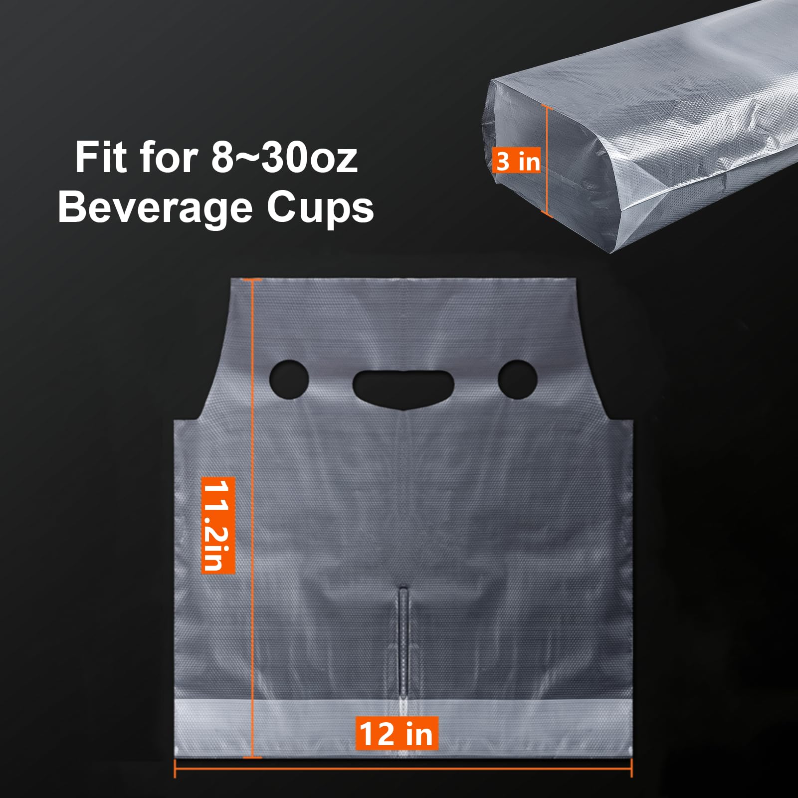 Clear Plastic Drink Carrier with Handle for Coffee, Tea & Juice - 600 Pack (2 Cup) - Perfect for Coffee Shops, Bars & Takeout Delivery - Durable & Portable Beverage Bags for Hot/Cold Drinks