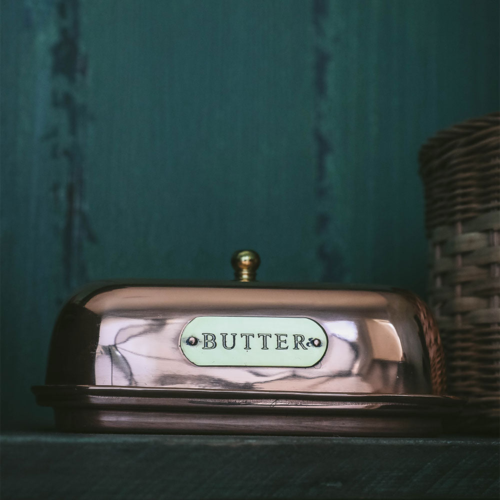 Premium Copper Butter Dish with Lid - Elegant & Rustic Butter Keeper for Freshness - Perfect for Kitchen, Dining Table, and Gift Giving