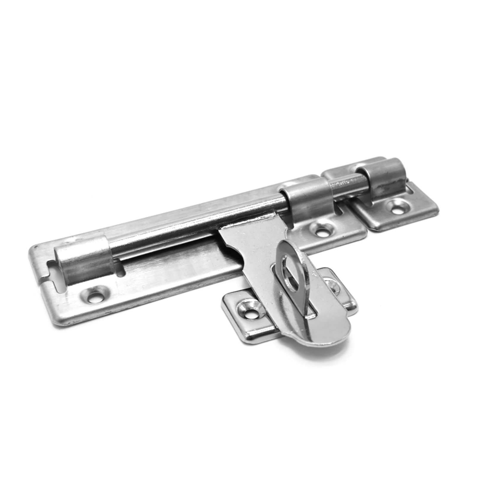 Premium 6-Inch Stainless Steel Barrel Bolt Latch with Padlock - Heavy Duty Door Lock Set for Gates, Sheds & Barns - Brushed Finish Rustproof Hardware (Ideal for Outdoor Security & Home Protection)