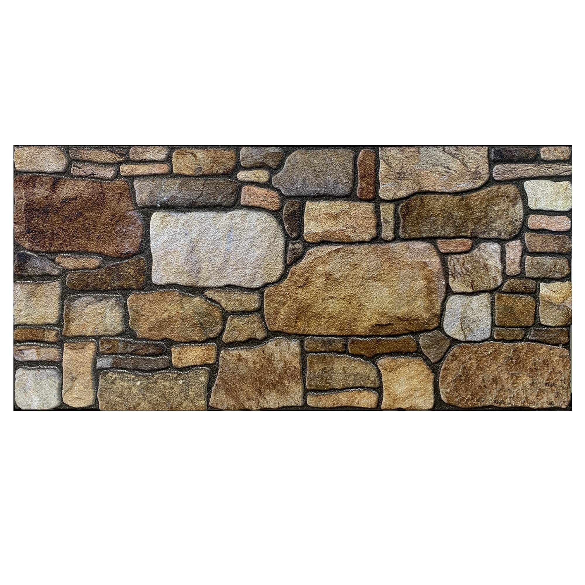 3D Wall Panels Brown Off-White Stone Look - Dundee Deco Styrofoam Wall Cladding Paneling for Interior & Exterior (Set of 10 Covers 54 sq ft) - Perfect for Home, Office, and Commercial DIY Decoration