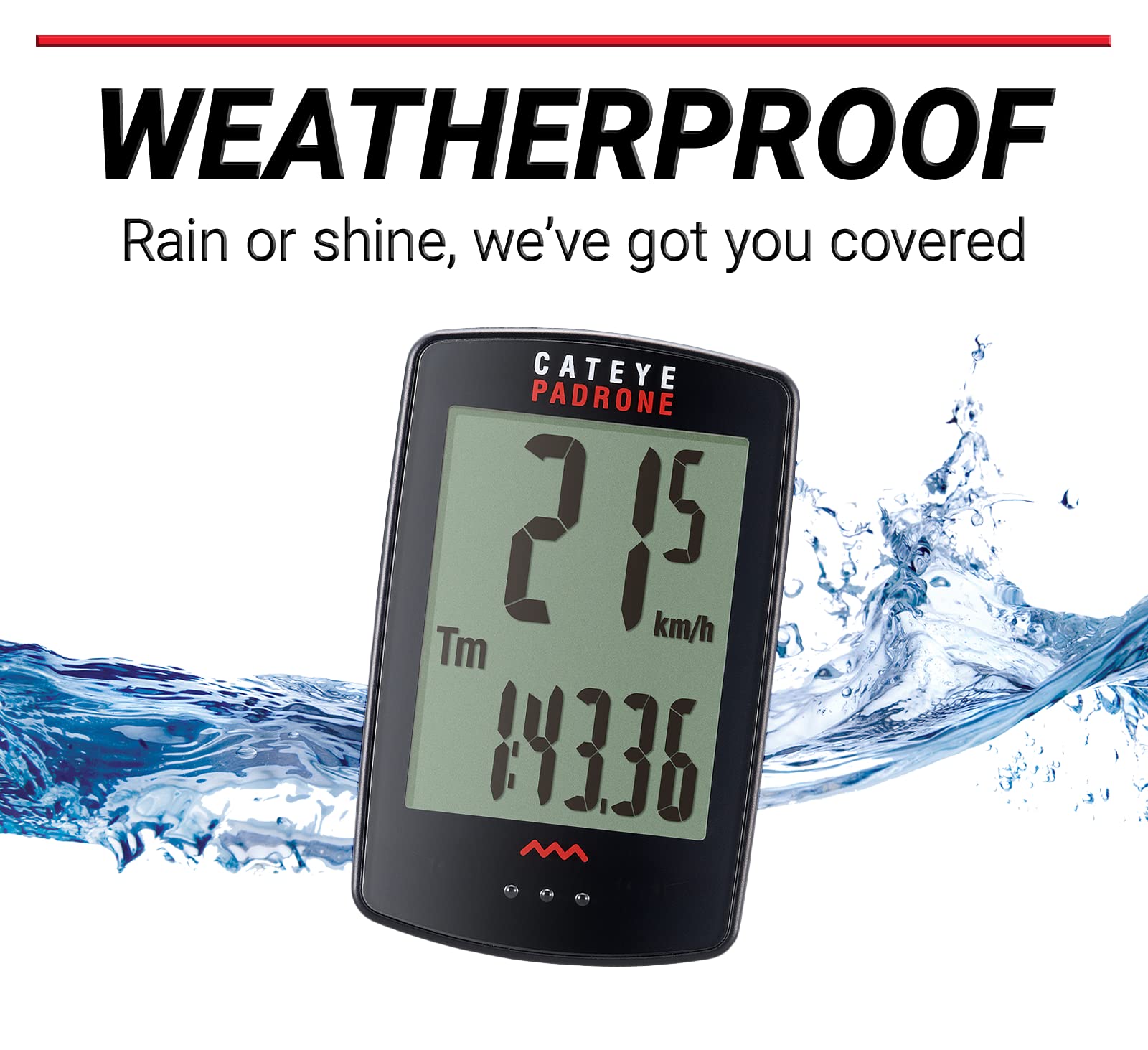 CATEYE Padrone Wireless Bike Computer - Cycling Speedometer & Odometer with Large Display for Road & Mountain Bikes - Perfect for Commuting, Training & Outdoor Adventures