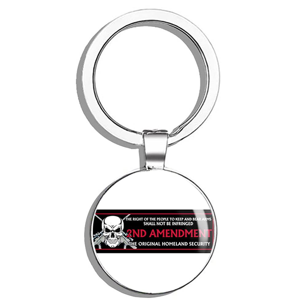 2A NRA Keychain - Stainless Steel Double Sided Key Ring for Car & Keys | Gun Rights Support