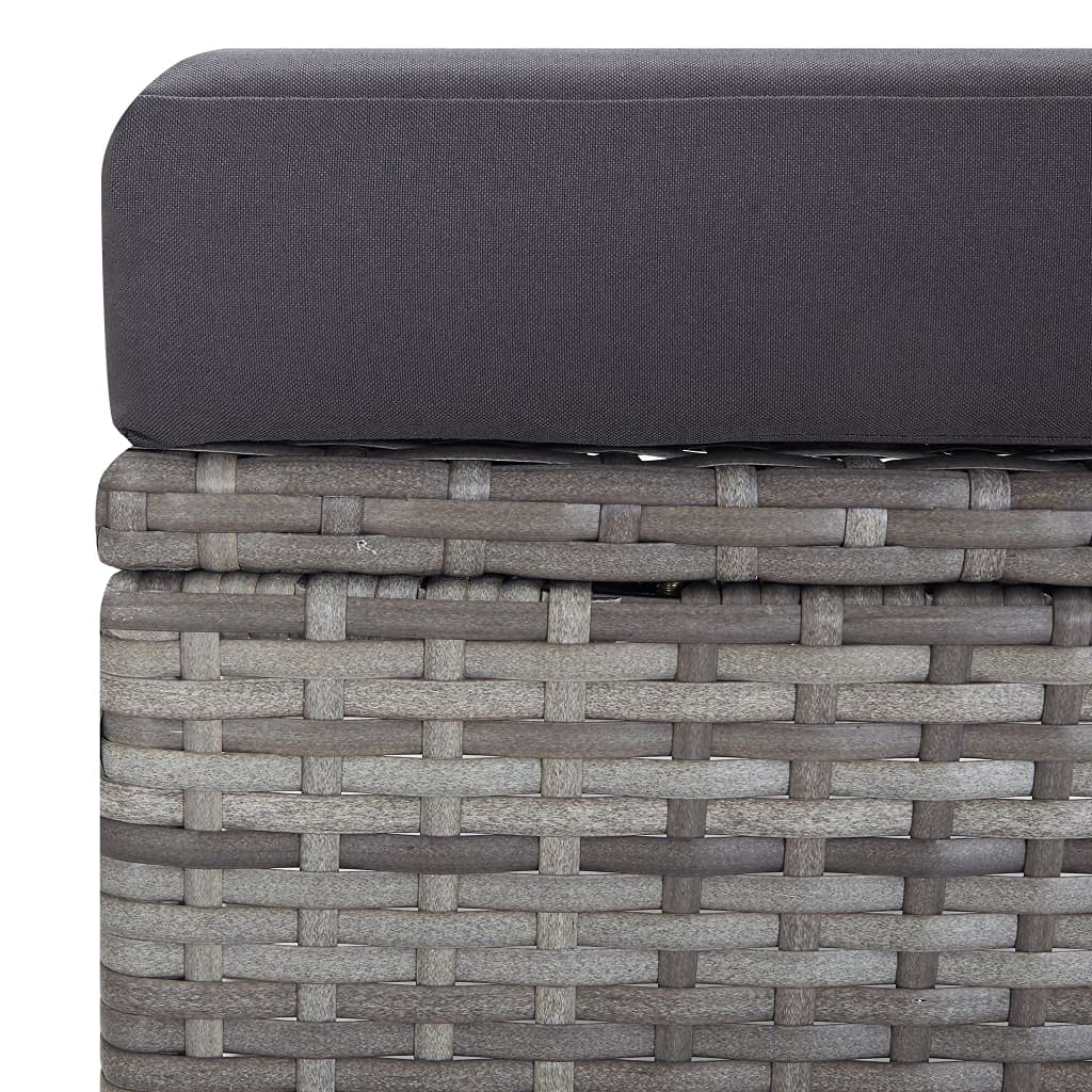 Modern Gray Poly Rattan Patio Set with Cushions - Outdoor Wicker Bistro & Reclining Conversation Chairs for Backyard, Garden, and Poolside Relaxation