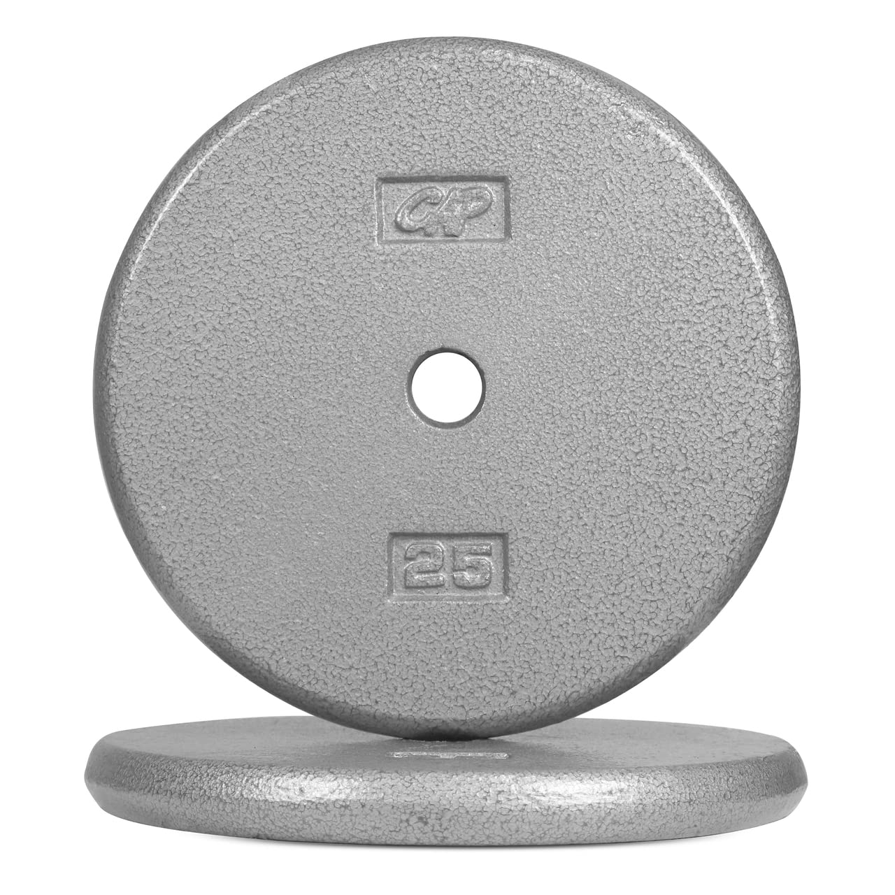 CAPHAUS Grey Standard Solid Cast Iron Weight Plates with 1-inch Center Hole - Compatible with Standard Barbell & Dumbbell Handles (1.25LB, 2.5LB, 5LB, 7.5LB, 10LB, 12.5LB, 25LB, 50LB Options) - Perfect for Home Gym, Strength Training & Weightlifting Workouts