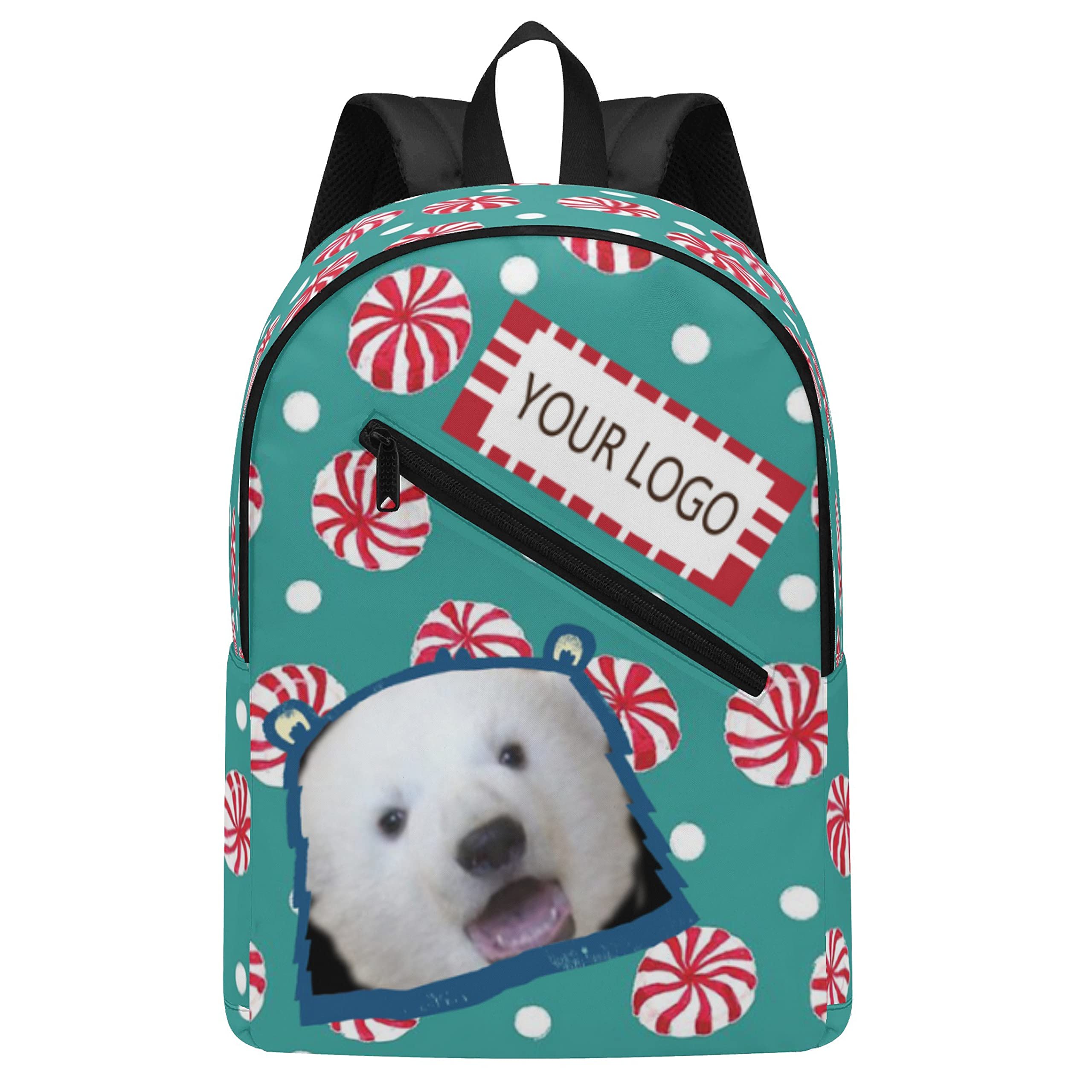 Custom Photo & Text Personalized Laptop Backpack - Animal Pet Design Travel School Work Backpack for Men & Women - Perfect Gift for Commuters, Students & Pet Lovers