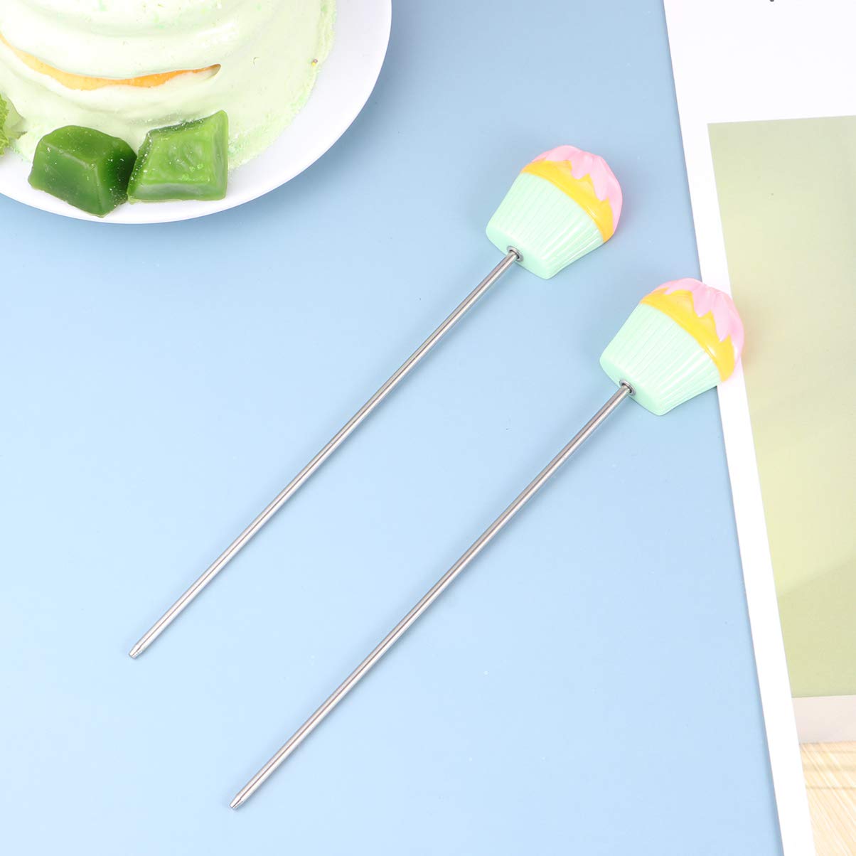 Hemoton 2-Pack Stainless Steel Cake Testers - Professional Baking Picks for Muffins, Biscuits & Cakes - Food Safe Cake Tester Probe & Meat Doneness Tool - Perfect for Home Bakers & Professional Chefs