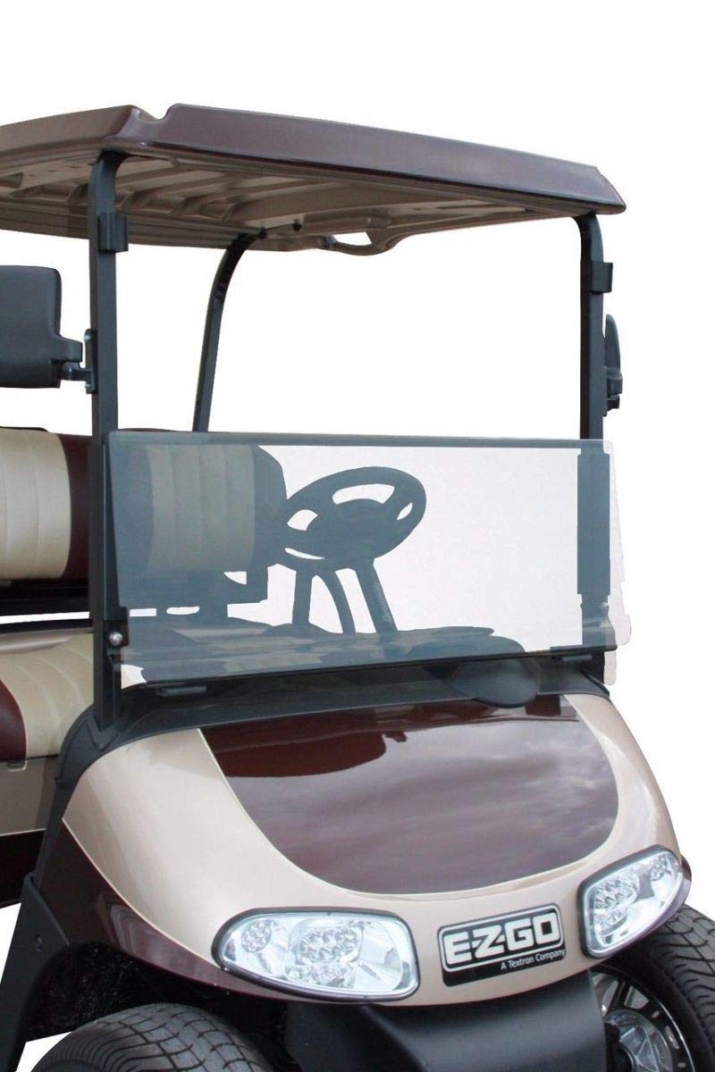 EZGO RXV Golf Cart Clear Fold Down Windshield for 2008+ Models - Durable Protection for Golfing & Outdoor Adventures