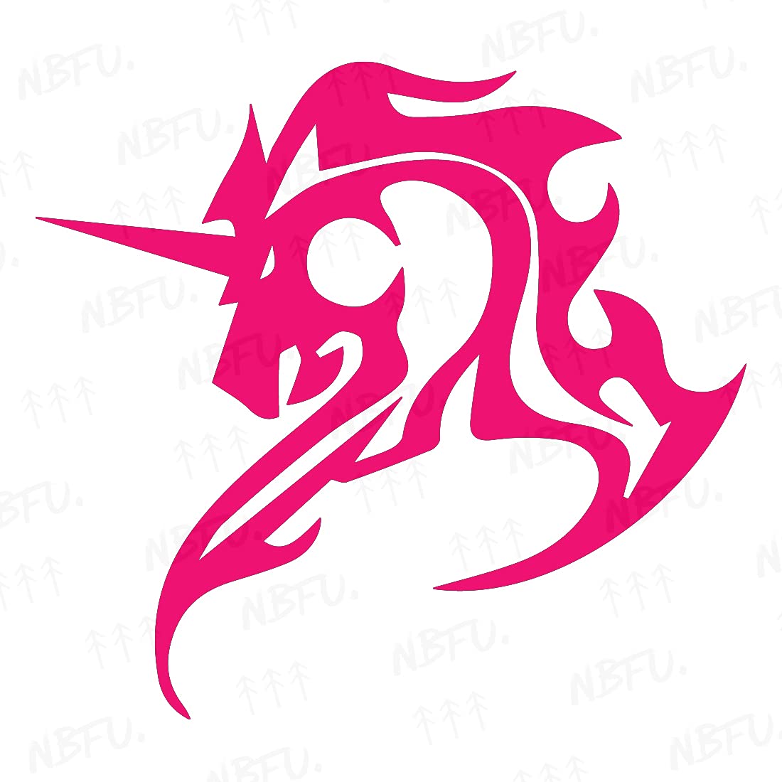 Premium Waterproof Vinyl Decal Stickers - Tribal Unicorn 2 (Pink, Set of 2) for Laptop, Phone, Helmet, Car, Bumper, Mug, Cup, Wall Decor - Perfect for DIY Projects, Personalizing Gifts & Home Office Decoration