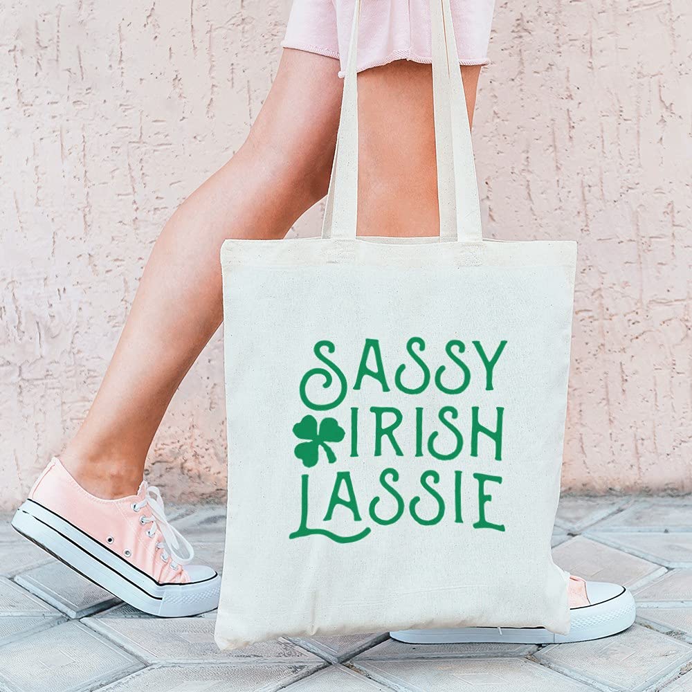 Sassy Irish Lassie Tote Bag - Natural Canvas Reusable Shopping Bag for Groceries, Beach & Everyday Use | Eco-Friendly & Durable