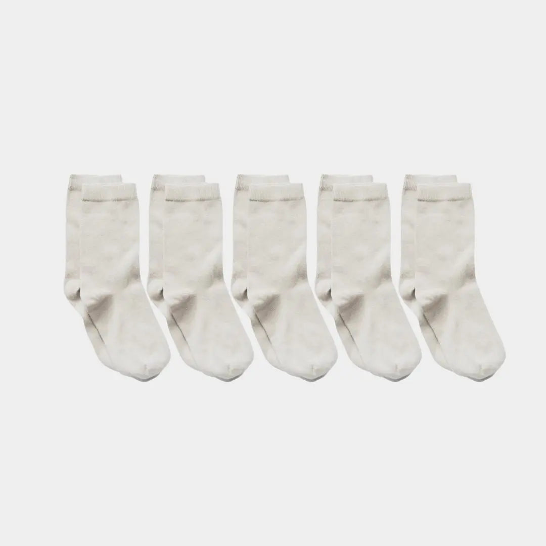 Pure Organic Cotton Kids' Socks - No Dye No Grips - 98% Natural Soft Comfortable Toddler Socks for Everyday Wear & Playtime
