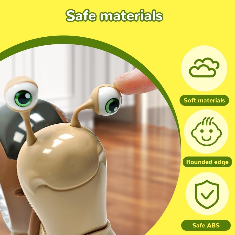 Luminous Musical Crawling Snail Toy for Babies & Toddlers - Interactive Sensory Learning Toy with Lights & Sounds - Best Christmas & Birthday Gift for Kids (Green) - Perfect for Early Childhood Development & Playtime Fun