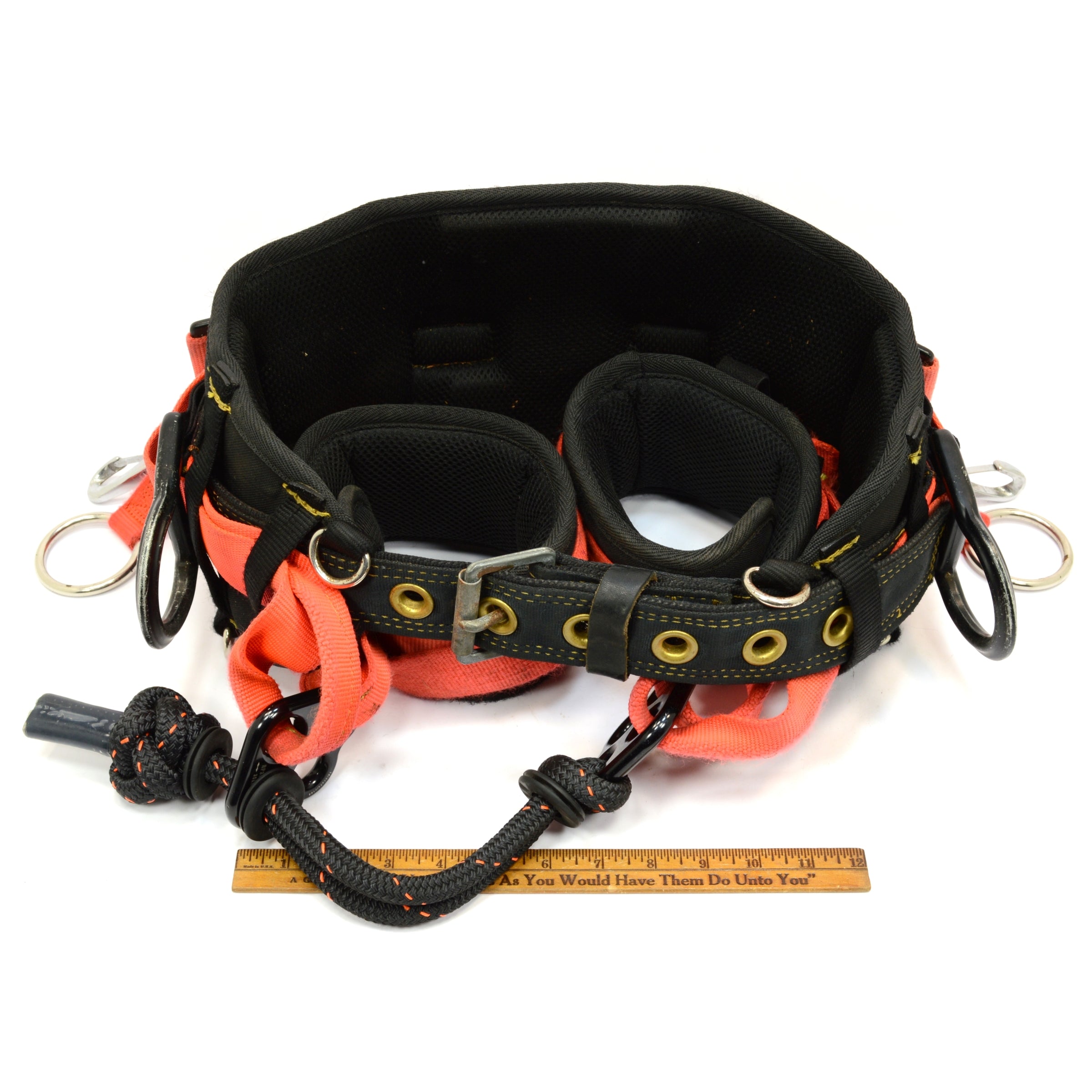 Premium Used WEAVER ARBORIST Leather Tree Climbing Saddle - Size Medium (Model 1095) | Professional Arborist Gear for Tree Climbing & Work Positioning