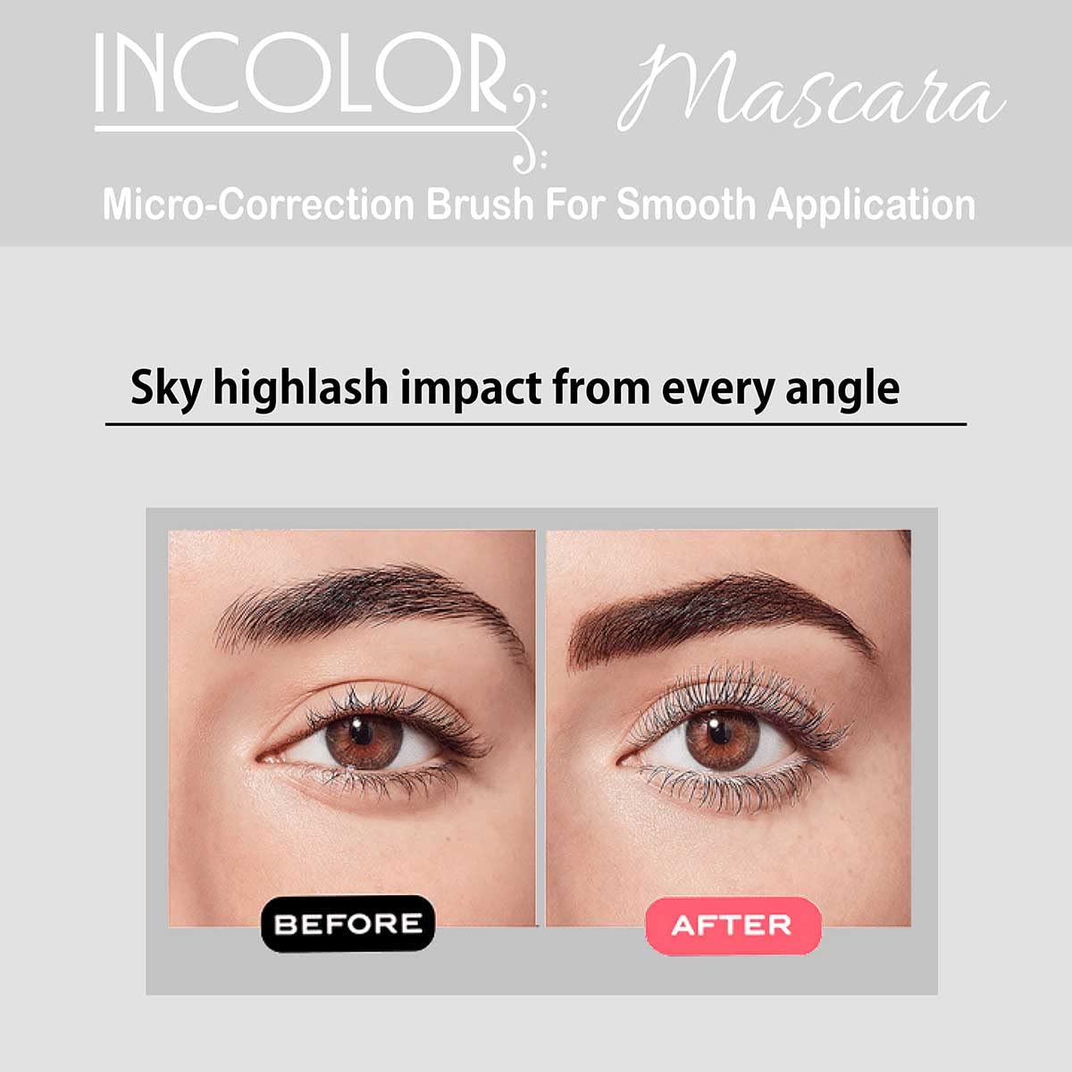 INCOLOR Lightweight Colorful Natural Mascara - Smudge Proof & Long Lasting Eye Makeup (Milky White, 6ml) for Everyday Wear & Professional Makeup Artists | Perfect for Daytime Office Look & Evening Parties