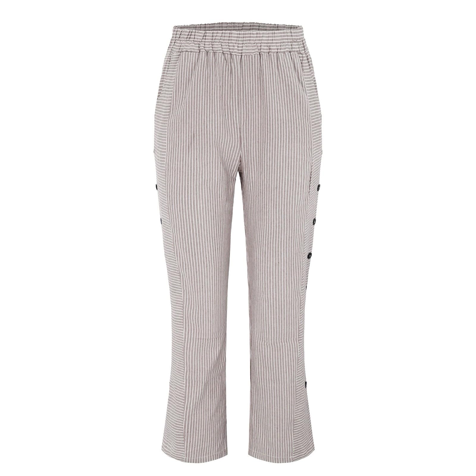 Women's High Waisted Linen Pleated Wide Leg Pants - Boho Casual Straight Pants in Khaki (Size XL) - Perfect for Summer Outfits, Beach Vacations, and Relaxed Office Wear