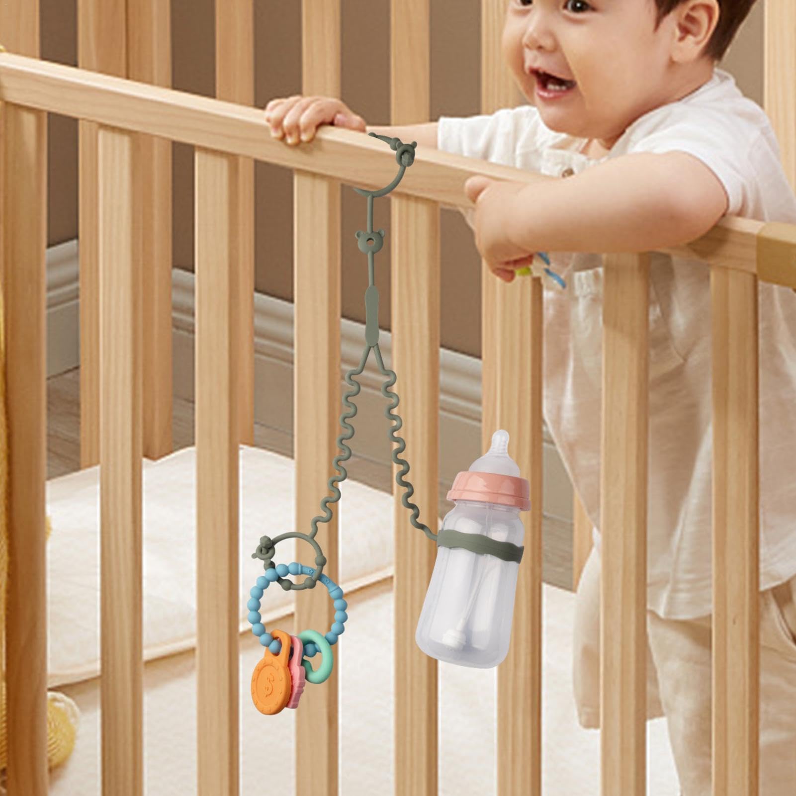Baby Pacifier Teether Straps & Toy Bottle Harness - Adjustable Elastic Straps for Toddlers, Infants | Secure Toys to High Chair, Stroller, Car Seat for Safe Playtime