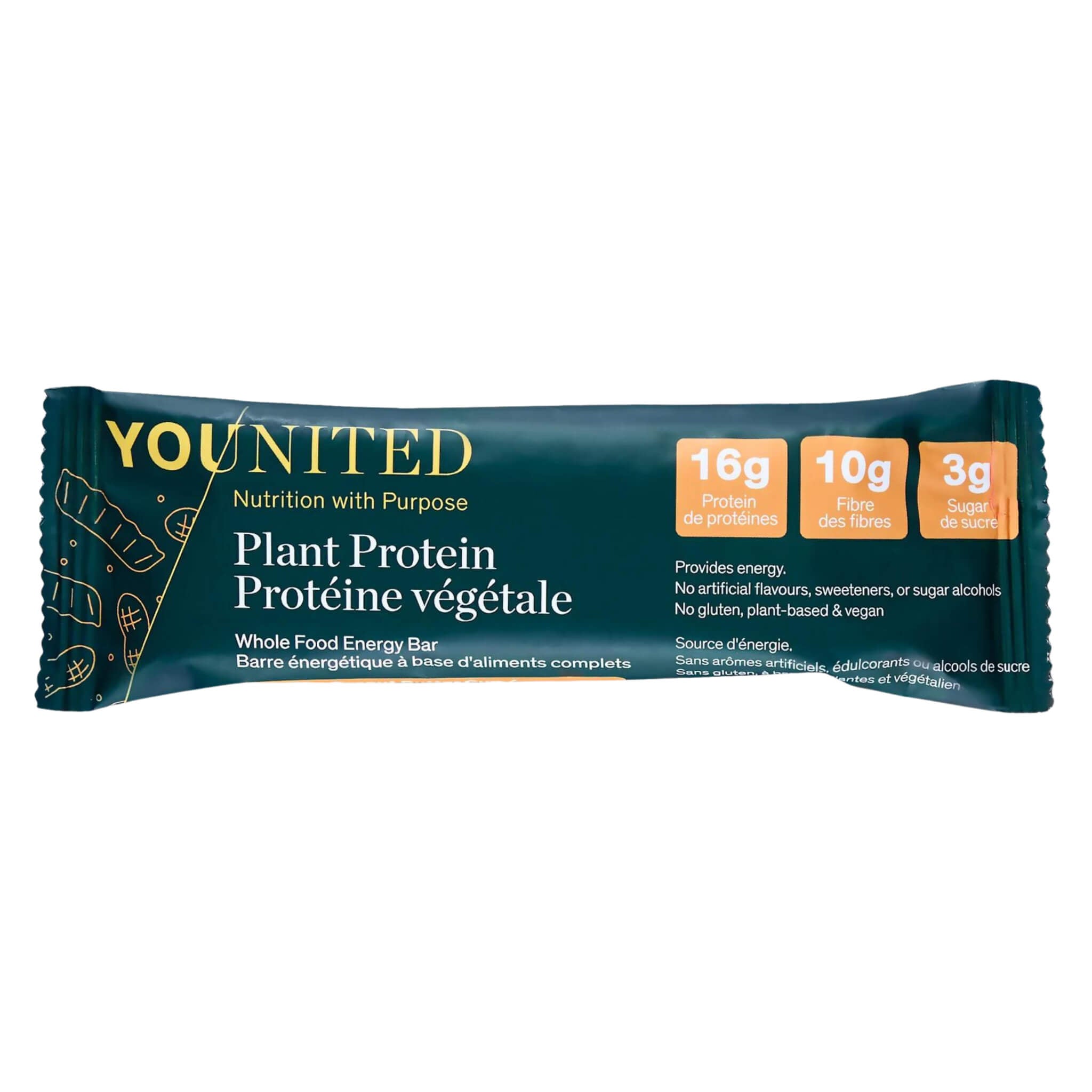 Crunchy Peanut Butter Cup Plant Protein Whole Food Energy Bar - Healthy Vegan Snack for Workout, Hiking & On-the-Go Nutrition